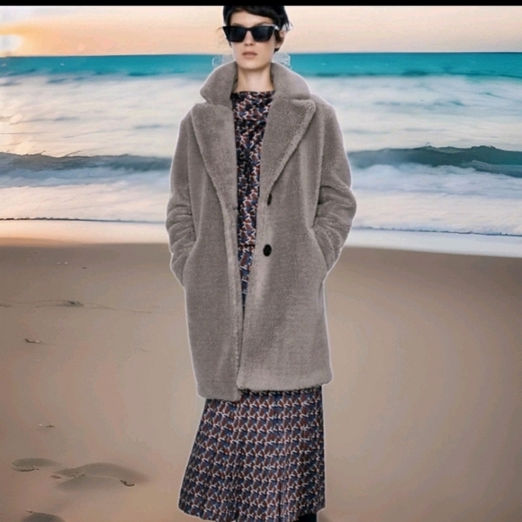 Zara Jackets & Blazers - ZARA Fleece Coat:Gray, US M ,L, XL, XXL